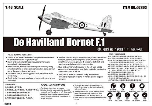 Trumpeter 1/48 scale de Havilland Hornet F.1 plastic model