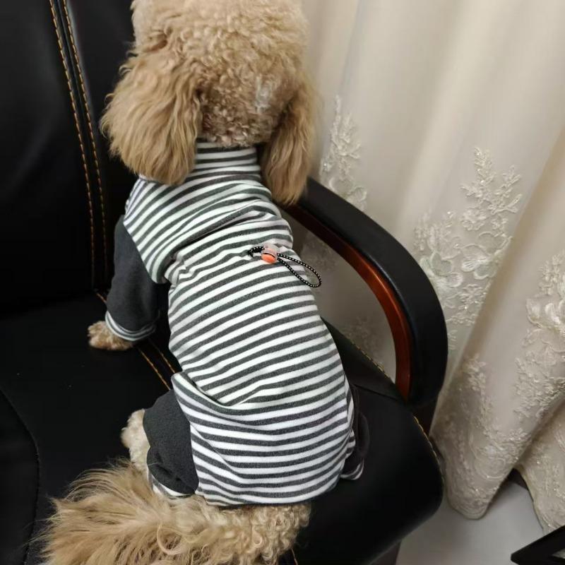 

Одежда для питомцев осень и зима тедди бишон шнауцер миниатюрная собака щенок кошка костюм полосатый бархатный термоквад XXL chest 55 back 45 about 18-11 kg