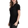 Ladies' Lightweight Solid Color V-neck Multi Pocket Side Slit Short Sleeved Shirt