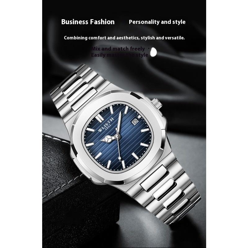 Top Brand Steel Belt Calendar Fashion Men's Watch Luminous Waterproof Fashion Watch