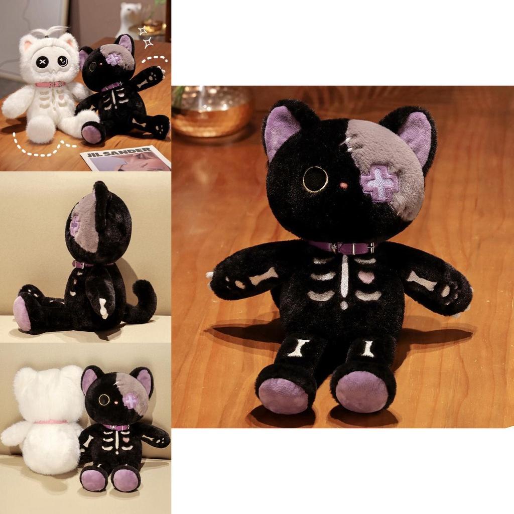 New Stock Skull Cat Plush Toy Glowing And Cute Cartoon Gift For Couples Ideal For Christmas And Valentine's Day
