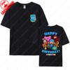 POCOYO Happy 3rd Birthday Cotton Tees Mom Dad Adult Short Sleeve Cartoon Birthday Party Tshirts Funny Cute Family Matching Tops