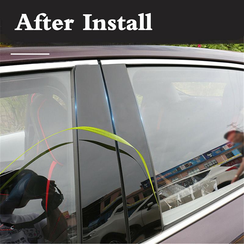 4Pcs Window Trim Covers Center Film Column B C Pillar Posts Sticker Car Accessories for Toyota Tundra Crew Max Cab/Double Cab 2007-2020