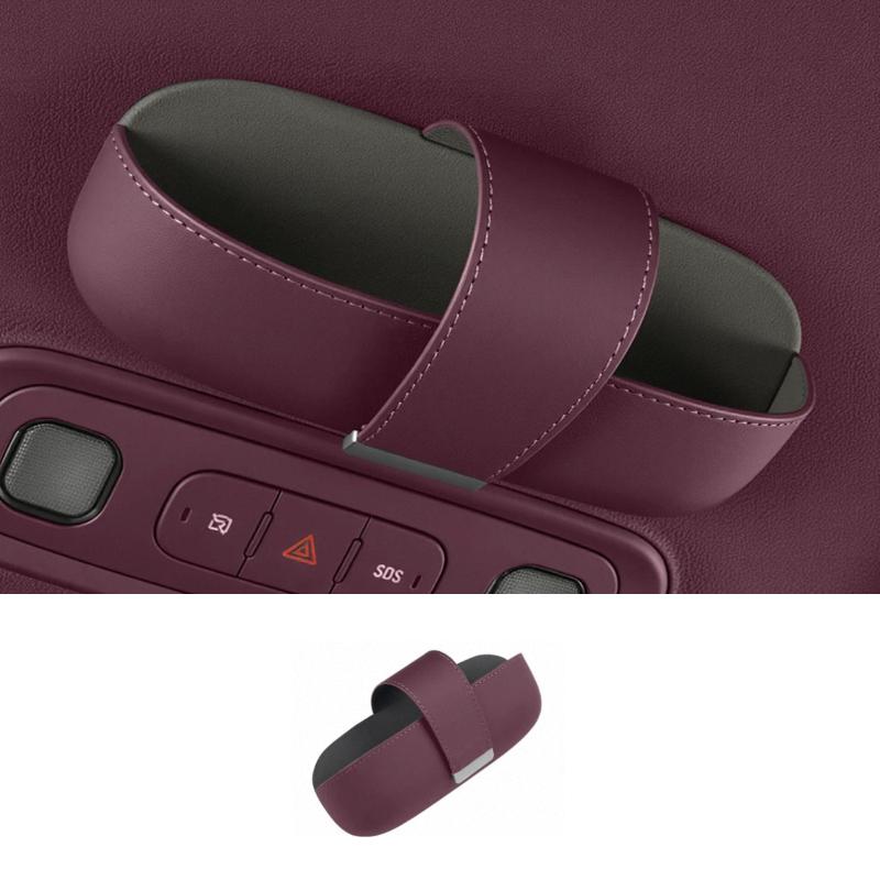 

For Xiaomi YU7 2025 2026 Magnetic Nappa Leather Car Sunglasses Holder Case Auto Sun Visor Glasses Box Accessories фиолетовый