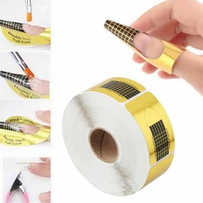 Faux ongles - 500Pcs - Chablon adhésif - Autocollants nail art - Outils manucure