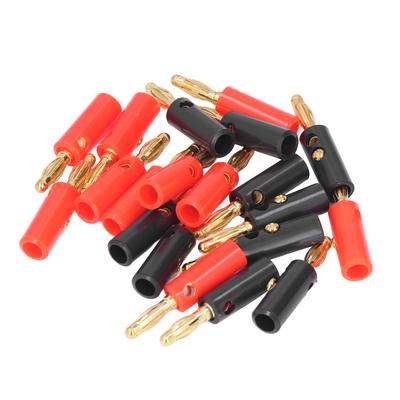 20 sztuk wtyczek do kabli głośnikowych bananowych 4 mm pozłacanych, otwartych, śrubowych, uniwersalnych do samochodowego systemu dźwiękowego