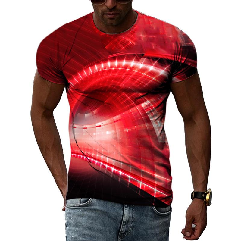 Men's Fashion 3D Digital Printing Planet Trendy Short Sleeve T-shirt Summer Men's Wear Shirt