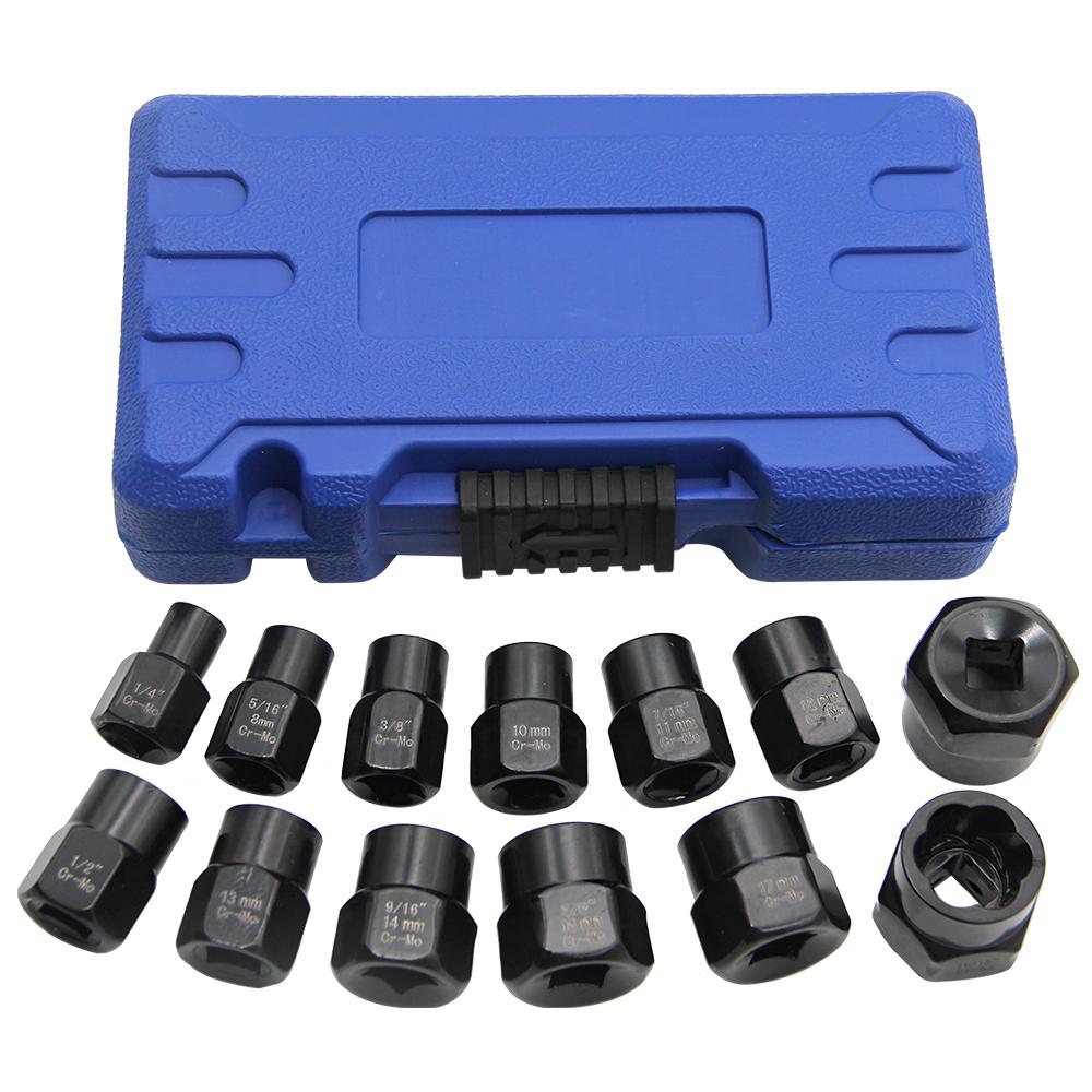 13PCS Impact Bolt & Nut Remover Set Bolt Extractor Removal Tool Set with Storage Box