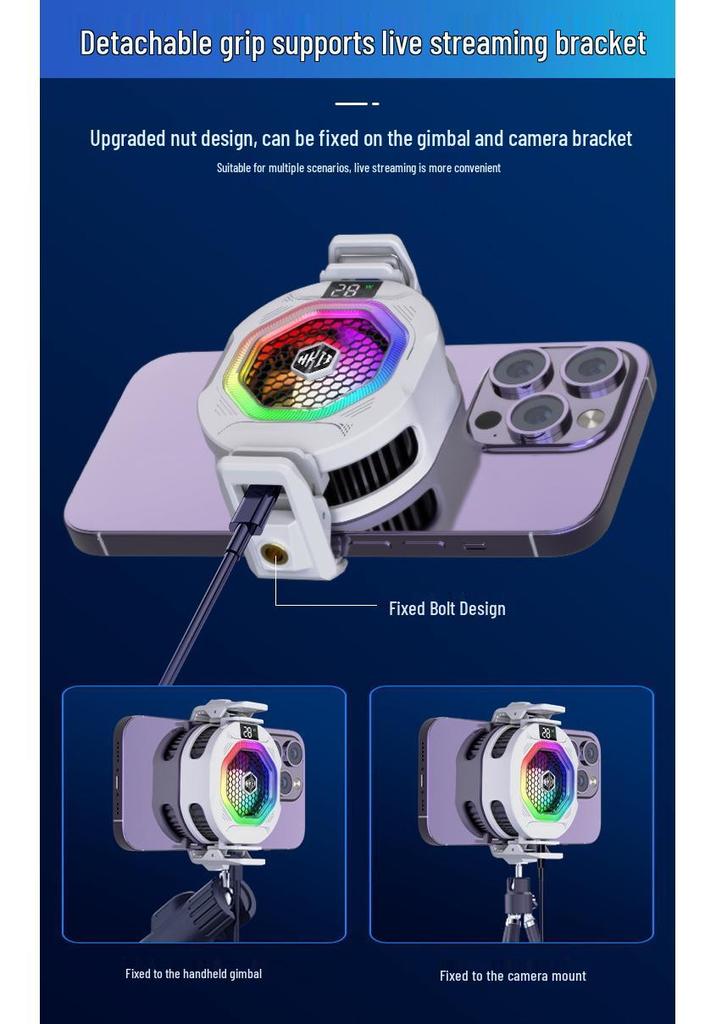 Kylin TH12 Second Gen Magnetic AI Phone Cooler with Semiconductor Temperature Control for Streaming