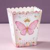 Ružovo-fialová Motýlia Krabička na Popcorn Krabička na Cukríky Motýlia Ozdoba na Narodeninovú Oslavu Deti Dievča Svadba Potreby na Narodeninovú Oslavu Oslava Bábätka