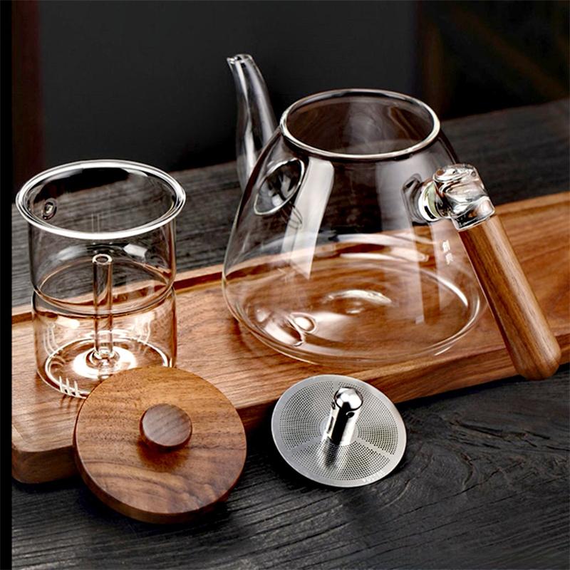 1000ml High Borosilicate Glass Teapot Cooking and Steaming Dual Purpose Glass Tea Pot Tea Kettle Tea Infuser Teaware