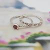 Ollia Birthstone Layered 1,2,3, Silver Ring