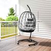 Hanging Chair Outdoor Hanging Chair Egg Chair, weather-resistant, incl. cushion, 102 cm x 102 cm x 195 cm, Dark Grey