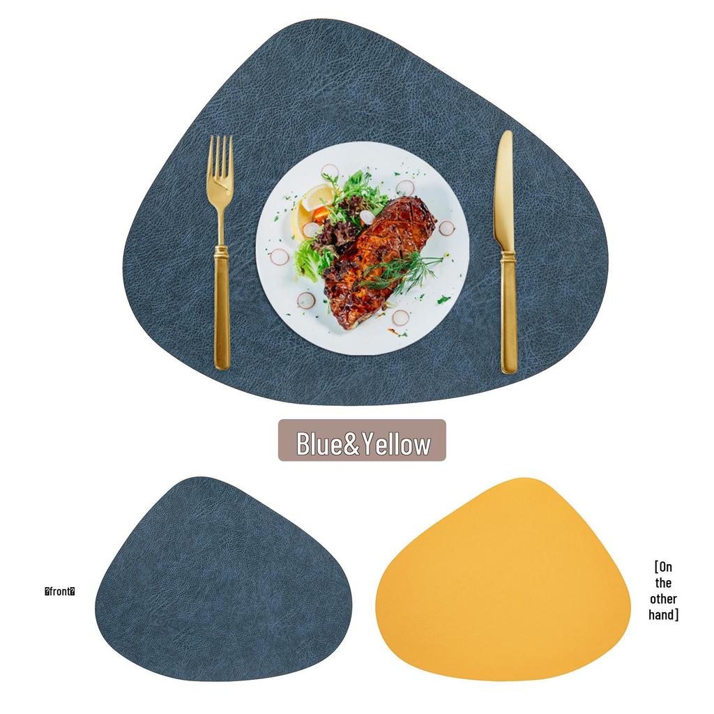 Water Drop Cowhide-Style Double-Sided Placemat: Anti-Scalding Heat Insulation Coaster, Ins Style.