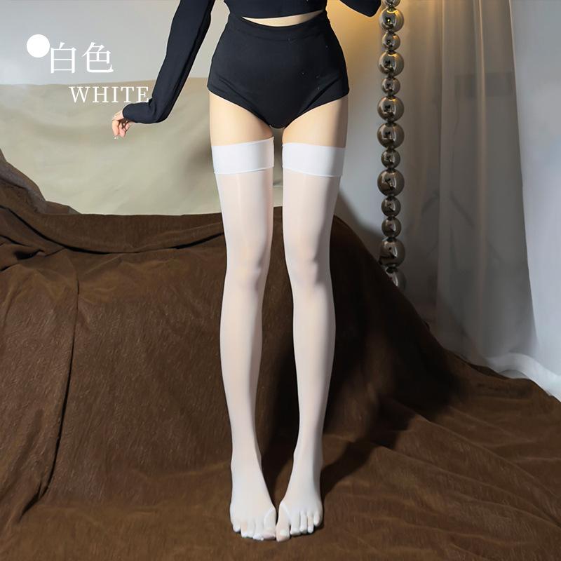 Fashion Five Toe Stocking 8D Oil Shiny Glossy High Elastic Split Toe Above Knee Ultrathin Stocking Slip Woman Lingerie Stocking