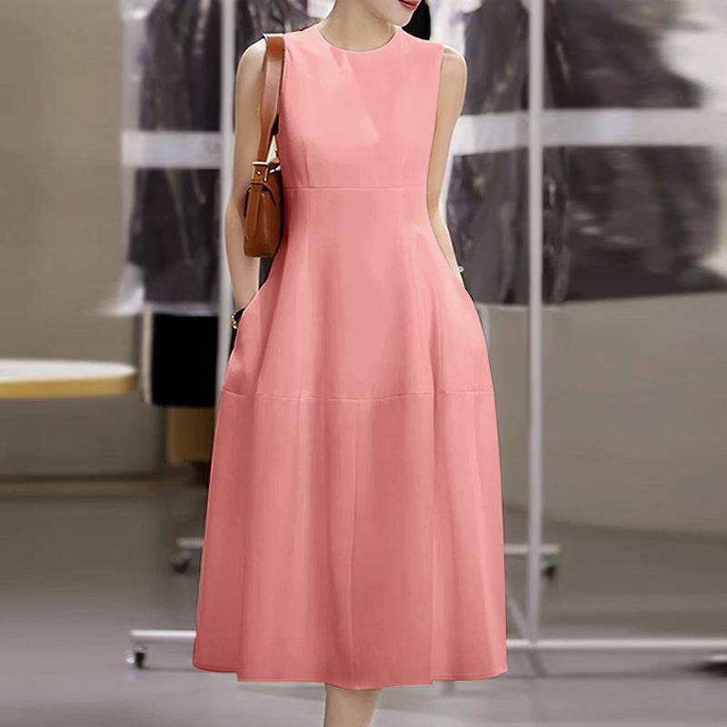 ZANZEA Women Casual Round Neck Sleeveless Summer Tank Dress
