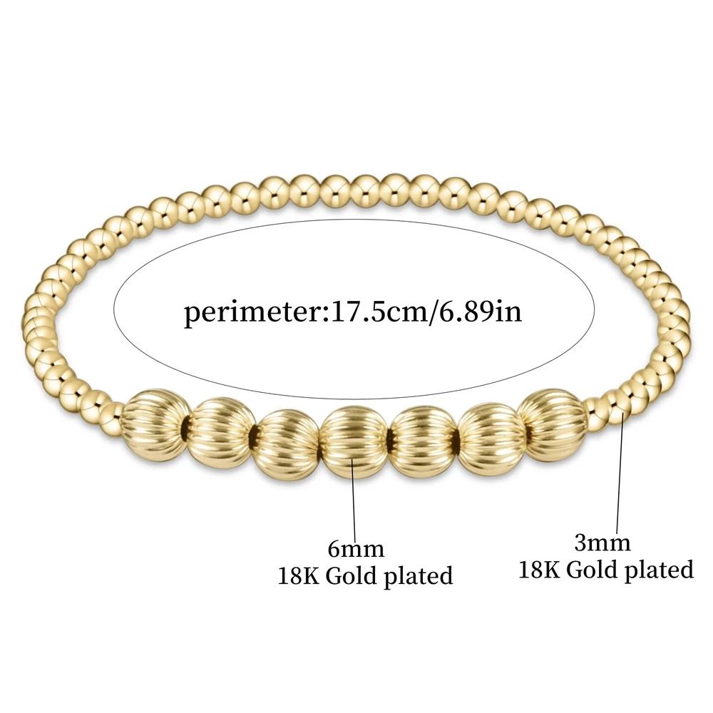 Vlen Bohemian Gold Ball Beaded Bracelet Set Handmade Fashion Chunky Statement Jewelry for Wedding Anniversary Gift