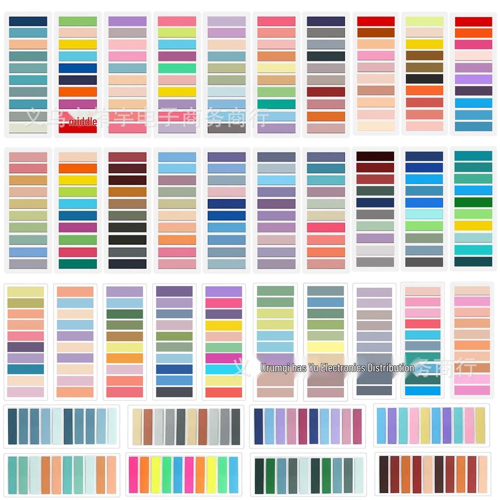 Morandi Index Tabs: Transparent, Extra-Fine Bookmark Stickers In 100 Colors for Students