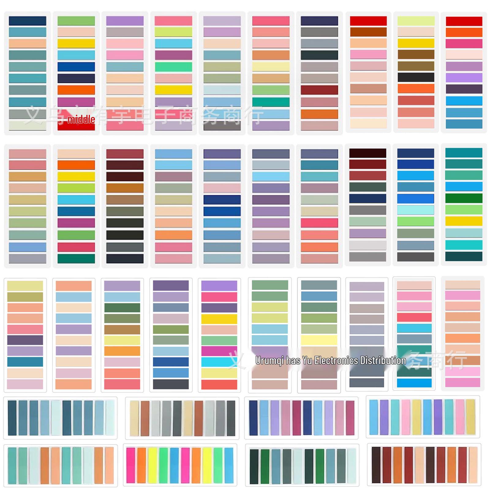 

Вкладки индекса Моранди: Прозрачные, очень тонкие наклейки-закладки 100 цветов для студентов