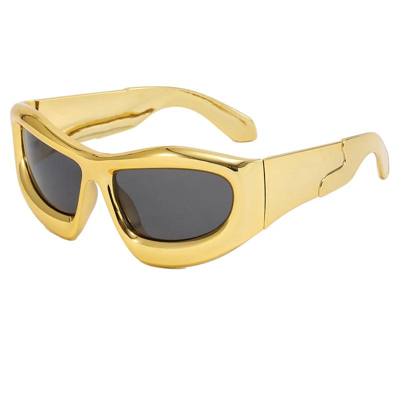 

Trendy Men Cycling Climbing Glasses Girlsfashionable Sunglasse High-end Silver Sunglasses Y2K Square SunglassesUV400