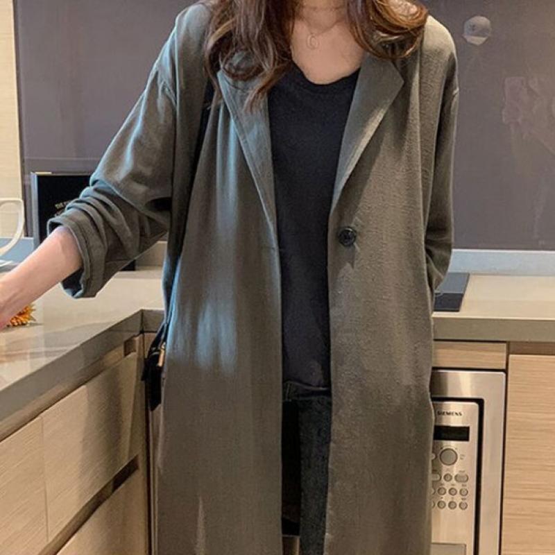 [Shop  ] Women S Spring Summer Lightweight Long Linen Jacket Won Wjk Wab8a16