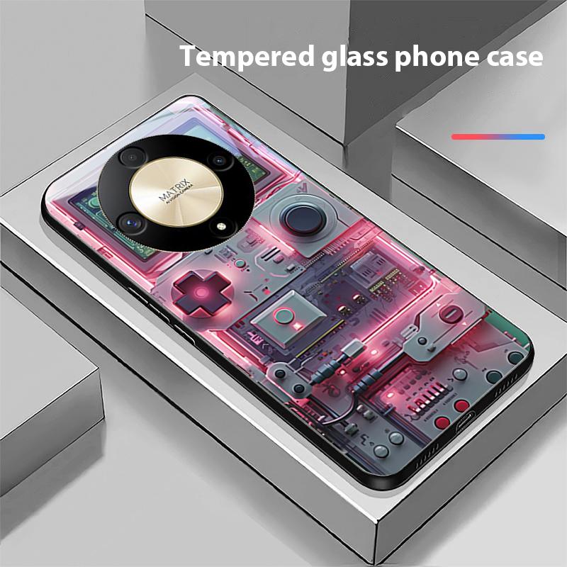 Custodia per telefono in vetro temperato a colori per console di gioco per Honor Magic 6 50 70 90 Lite X7b 200 Pro Nova 10 Nova 5T X6 P30 Pura 70 Ultra