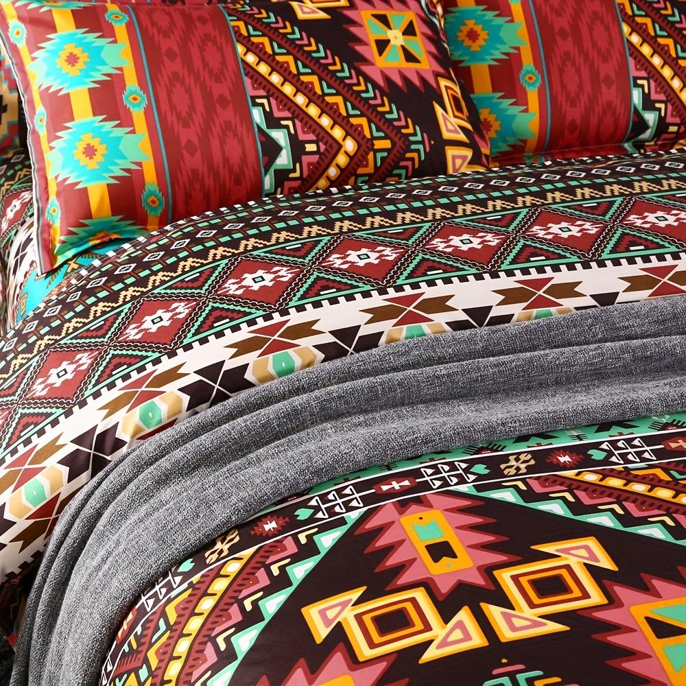 3Pcs Bohemian Style Duvet Cover Set,Soft Comfortable Breathable Bedding With Pillowcases For Bedroom Guest Room Decor