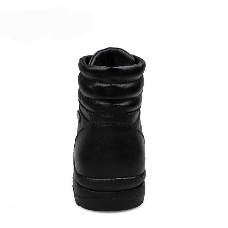 Men's Winter Martin Boots with Velvet Lining - Warm, Casual, High-Top, Round Toe, Large Sizes Available