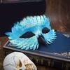 Maschera di Maschera Maschera d'Aquila Maschera Mezza Faccia Maschera per Role Playing Maschera da Festa Maschera con Becco d'Uccello e Piume Maschera per Costume di Halloween