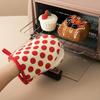 2pcs/set Polka Dot Microwave Safe Gloves Anti-Scald Kitchen Gloves Protective Baking Gloves  Baking