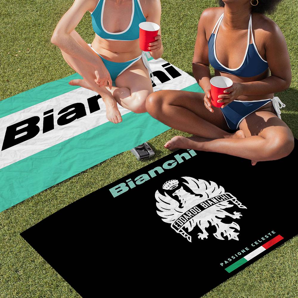 B-Bianchi Bike Logo Beach Towel Colorful Bath Towels For Girl Microfiber Quick Dry Custom Sand Free Beach Yoga Spa Gym Pool