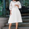 Dress Summer Mesh Lace Flower Sexy Hollow Layered Evening Gown Party Dress