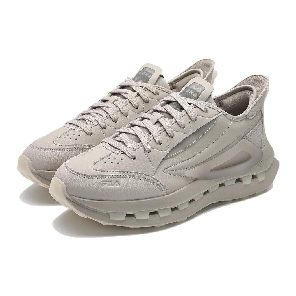 FILA KM Fashion Sports Synthetic Leather Shock Absorbing Breathable Support Low Top Casual Running Shoes Men sneaker Silver Gray F12M413105FOG