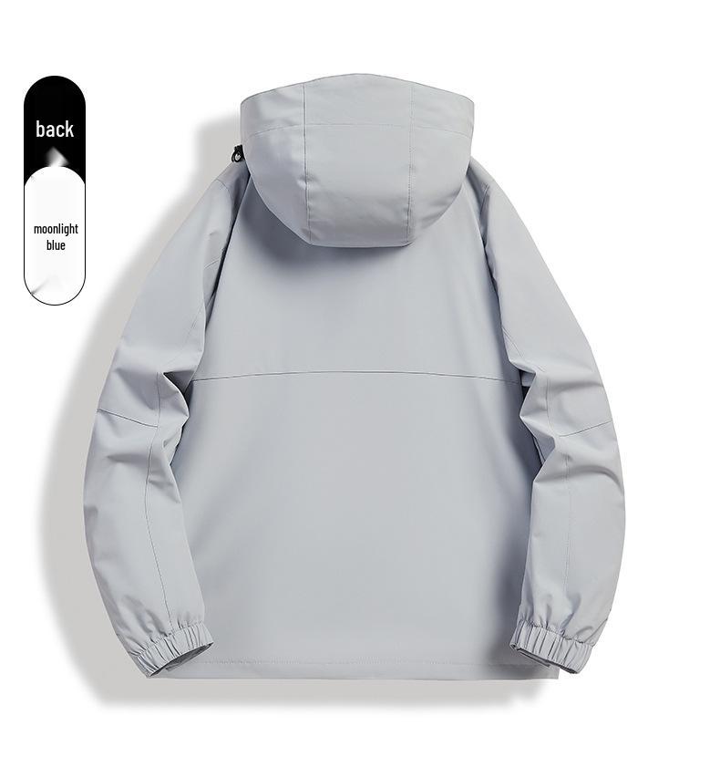 Unisex Color Block 3-in-1 Hooded Windproof Jacket with Detachable Down Liner