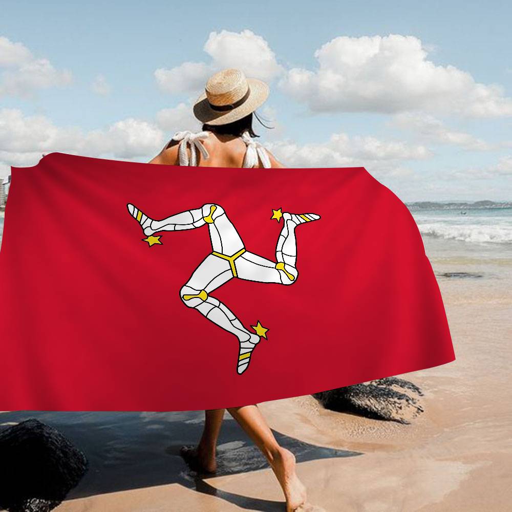 

S-Sicilian Flag Fashion Microfiber Blanket Quick Drying Beach Towels Oversized Printing Super Absorbent Pool Towel Blanket W30*H60(CM)