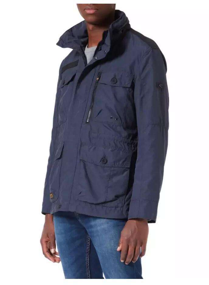 Mid-season Jacket Camel Active Jacket with Multiple Pockets With a Foldaway Hood With Recycled Polyester (420650 7O15 47) Night Blue