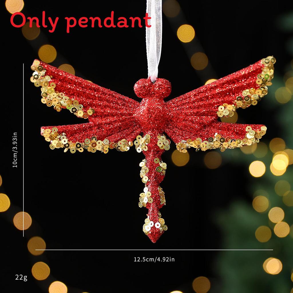 

Tree Christmas Creative Snowflake Star Shaped Pendant Holiday Decoration Props Dragonfly