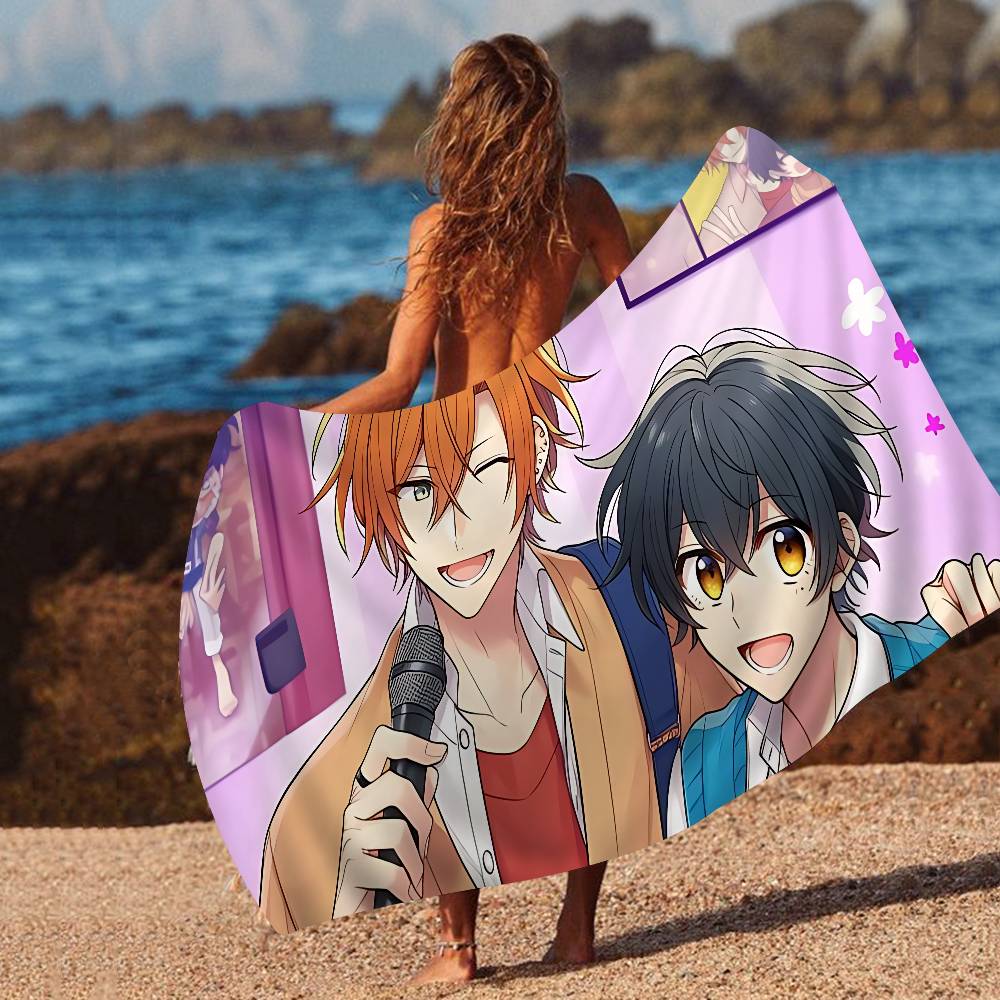 SASAKI and MIYANO Anime Beach Towel Colorful Bath Towels for Girl Microfiber Quick Dry Custom Sand Free Beach Yoga Spa Gym Pool