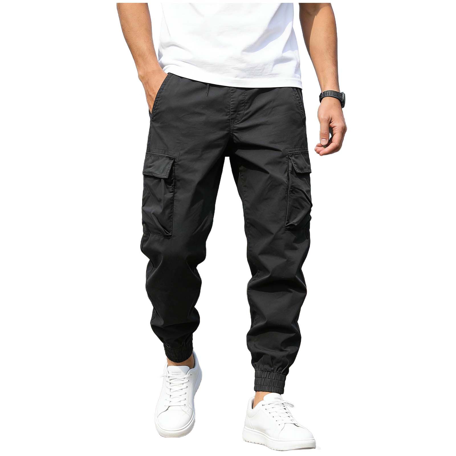 

Men Loose Fit Elastic Waist Hiking Work Cargo Joggers For Outdoor Camping Fishing Multi Pocket XL