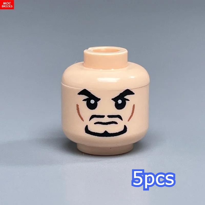 MOC Bricks Hollow Flesh Face Expression Head For 4cm Figure DIY Educational Building Blocks Toys For Children Gifts