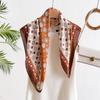 New European and American small square scarf simulation silk scarf headscarf women's spring and summer scarf printed neck protection scarf professi