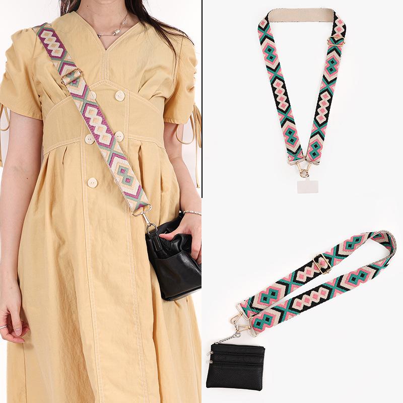 Hot-selling 3.8CM Solid Color Bag Strap Shoulder Strap Messenger Women's Bag Fashion Printed Wide Strap Bag Parts Accessories