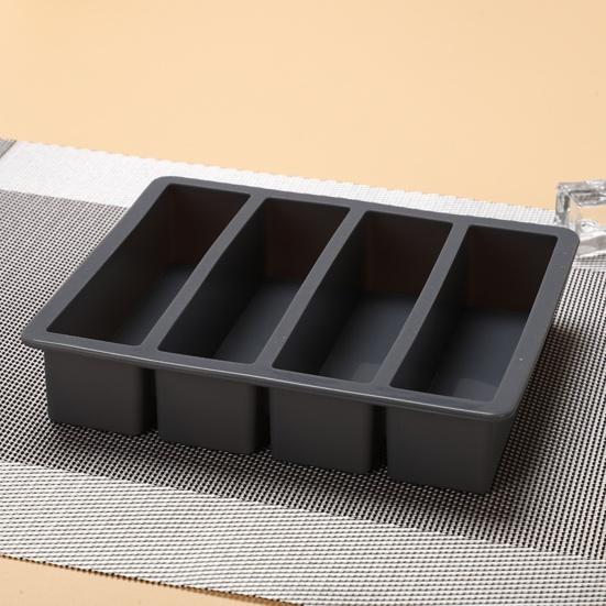 Ice Cube Non-sticky Tray Multi-purpose Flexible 4 Grids Long Silicone Ice Cube Pudding
