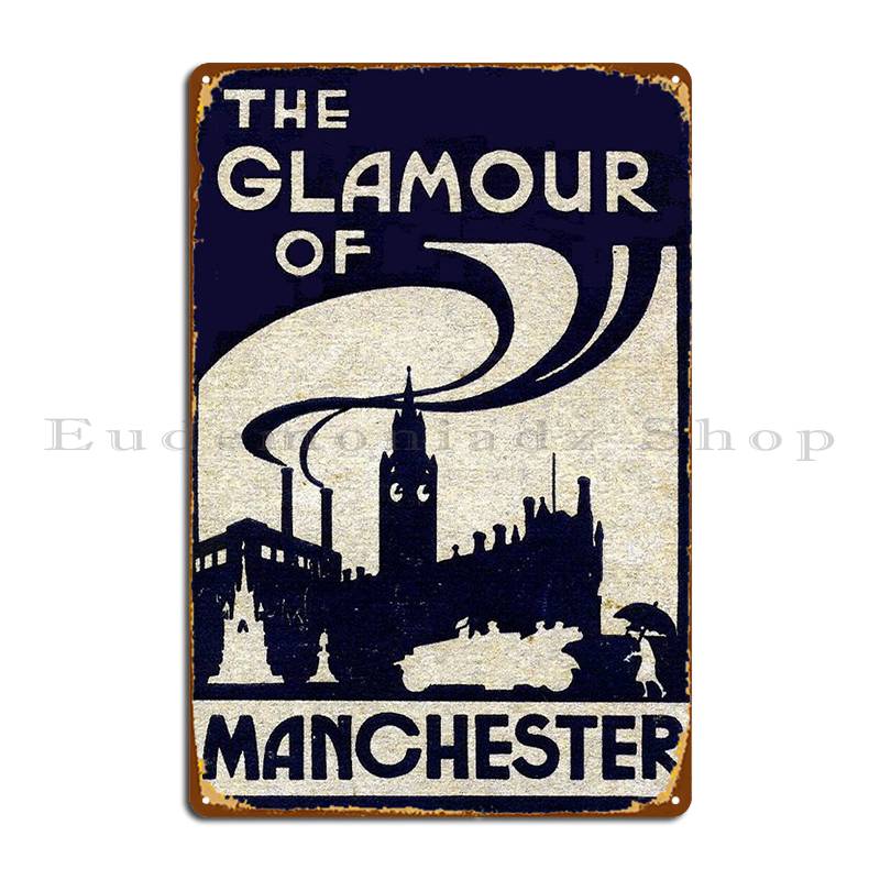 Glamourous Manchester Metal Sign Customize Club Printing Cave Rusty Tin Sign Poster 20X30CM