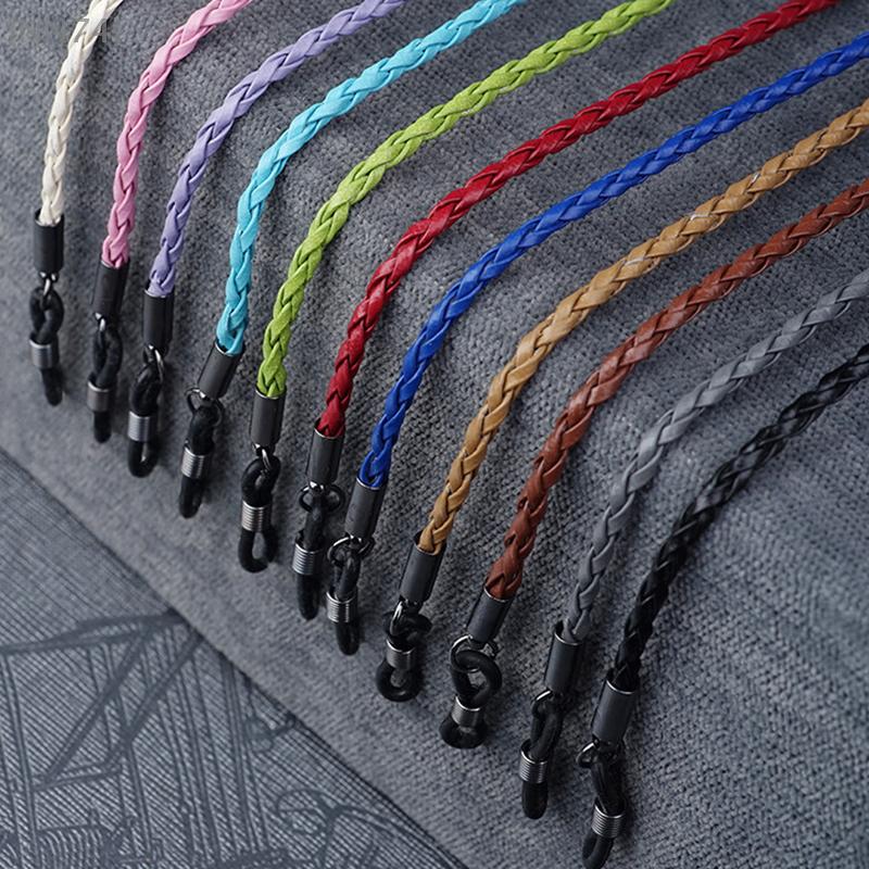 Braided Leather Rope Chain Sunglasses Lanyard – Thick Twist Design, Non-Slip Strap For Outdoor Sports Eyeglass Accessories