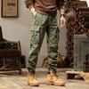 Men's Street Outdoor American Loose Retro Versatile Multi-Pocket Elastic Tote Pants Summer Thin