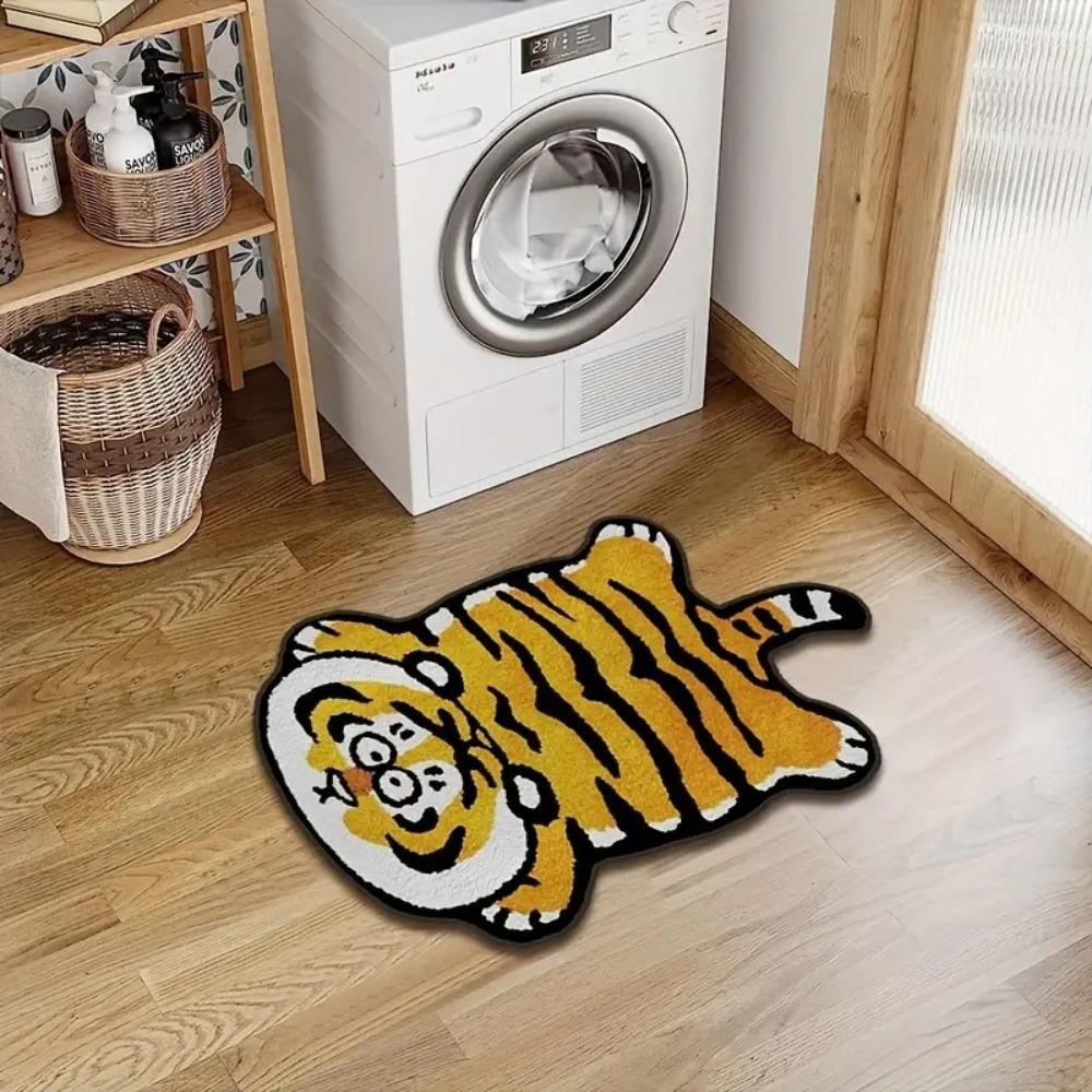 Thick Furry Carpets Cartoon Entrance Mat Toilet Mat Tiger Carpet Living Room