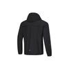 Li Ning Laufserie Einfarbige Kapuzen-Windjacke Wasserabweisend Herren Oberbekleidung Schwarz AFDU051-1