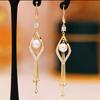 Diamond Shaped Long Tassel Earrings Exude A Fashionable and Goddess Like Aura, with Super Fairy and Versatile High-end Earrings for Women