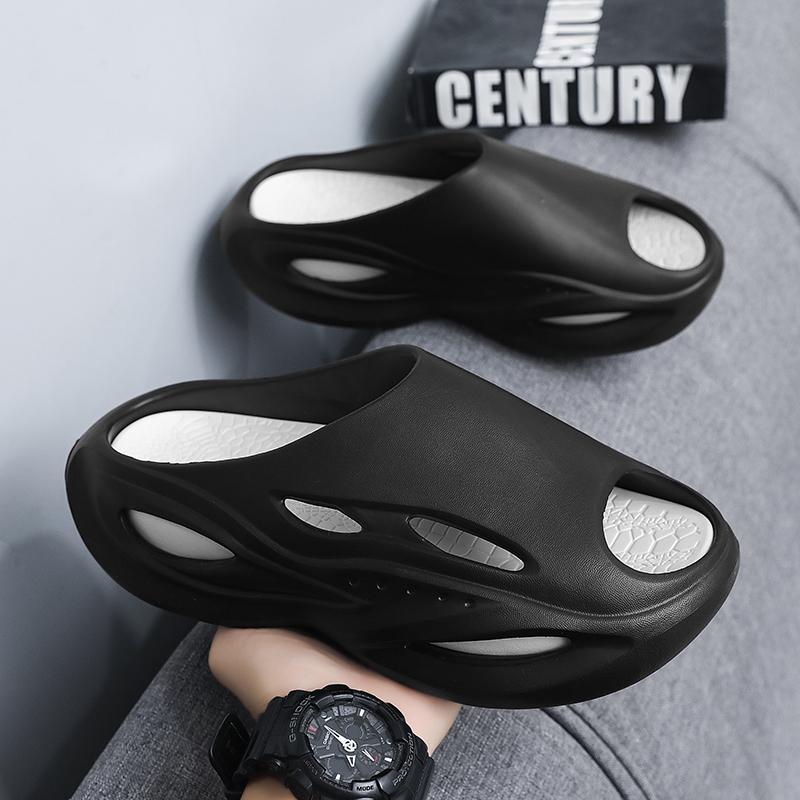 Fashion Summer Men's Fashionable Sports Slippers with Thick Sole, Anti Slip, Anti Odor, Wear-resistant Soft Sole, Men's One-piece Mop